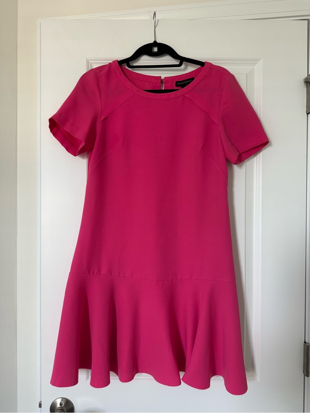 Banana Republic Bright Pink Short Sleeve Flare Dress